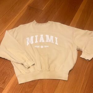 Anine Bing Miami Yellow Crewneck Sweatshirt